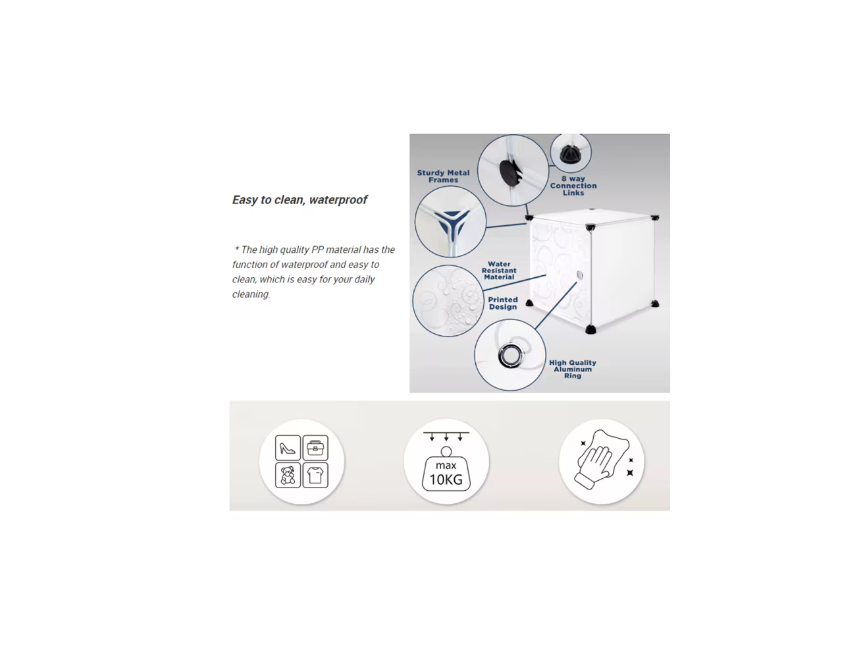 Dulap modular pentru copii, AT PERFORMANCE®, 8 rafturi, durabil, 76X37X147 cm, roz, Hello Kitti